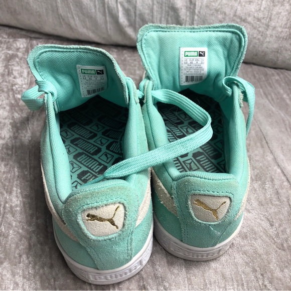 Puma mint green suede sneaker tennis shoe size 9 - Picture 9 of 15